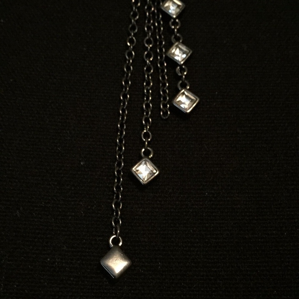 Steel Grey Necklace Minimalist Sparkle